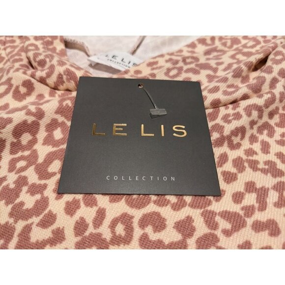 🐆 NWT LE LIS Leopard Print Rose Pink tie front Hoodie Glamcore Size S - Picture 4 of 6